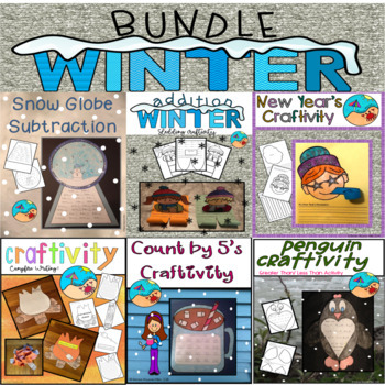 Preview of After Winter Break: Bundle of Math and Writing Craftivities