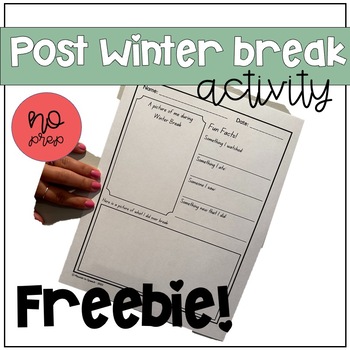 Preview of After Winter Break FREEBIE Worksheet Activity