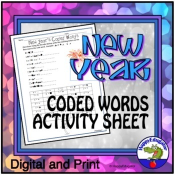 Preview of After Winter Break New Year Activity - Crack the Coded Words