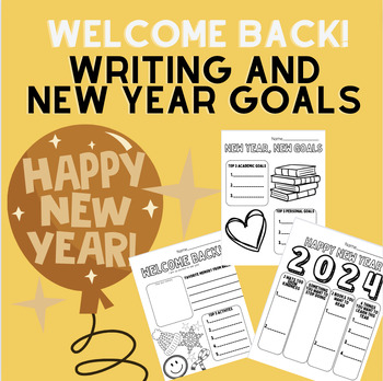 After Winter Break New Year's Goal Writing by Marzi Made | TPT