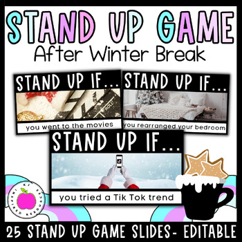 Preview of After Winter Break Reset Digital Icebreaker Activity - Stand Up Sit Down Game