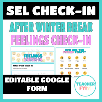 Preview of After Winter Break SEL Feelings Check-In - Google Form
