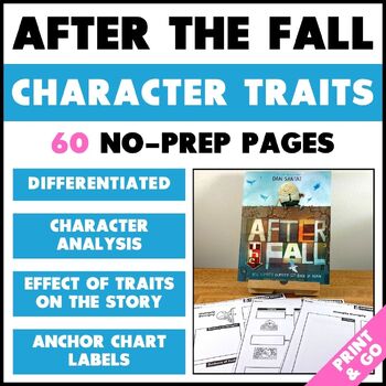 Preview of After the Fall Activities - Character Traits Activities and Anchor Chart Labels
