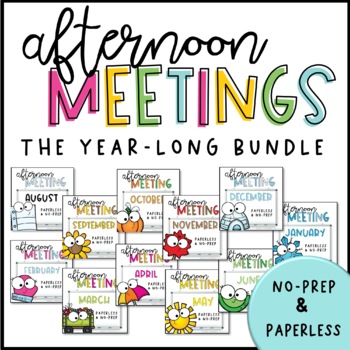 Preview of Afternoon Meeting for K-2 | Closing Circle | BUNDLE | Google Slides | PowerPoint