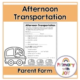 Afternoon Transportation Form | Afterschool Plan