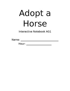 Preview of Ag 1- Adopt a horse project
