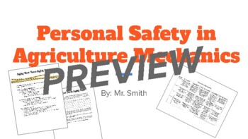 Preview of Ag Construction and Technology - Unit 2: Shop Safety and Clean-up