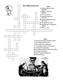 Preview of Ag. Mechanics *Emergency Sub Plans* Crossword, Word Search and Safety Questions