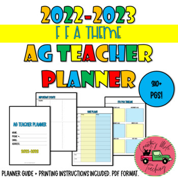 Preview of Ag Teacher Planner FFA Theme Aug 2022-July 2023