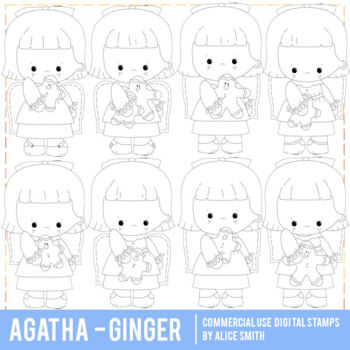 Preview of Agatha Angels - Gingerbread - Digital Stamp Graphics