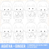 Agatha Angels - Gingerbread - Digital Stamp Graphics
