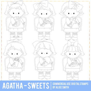 Preview of Agatha Angels - Sweet Treats - Digital Stamps Graphics