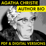 Agatha Christie Author Study Worksheet, Biography, PDF & G