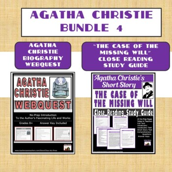Preview of AGATHA CHRISTIE Webquest and Short Story Bundle 4 | Worksheets