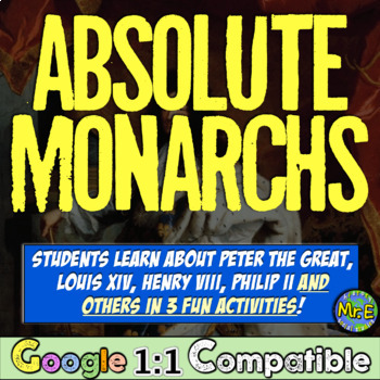 Preview of Age of Absolutism and Absolute Rulers | 3 Activities to teach Absolute Monarchs!