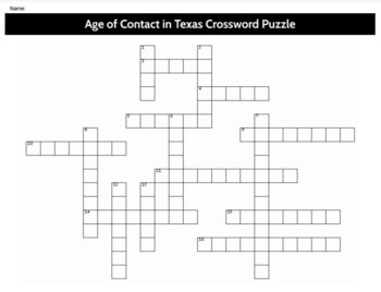 Age of Contact in Texas Crossword Puzzle by TxMAP Teacher TPT