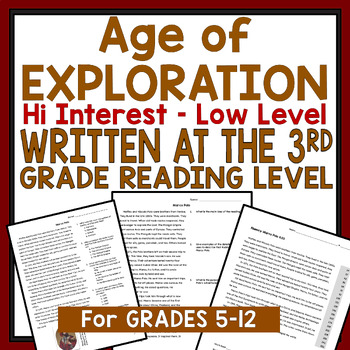 Preview of Age of Discovery High Interest Low Level Science of Reading History For SPED