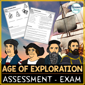 Preview of Age of Exploration Exam | Explorers Test Quiz Review European Explorers Editable