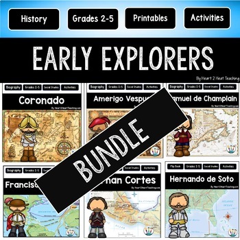 Preview of Early Explorers Bundle Comprehension Passages Activities Flip Books 8 Explorers