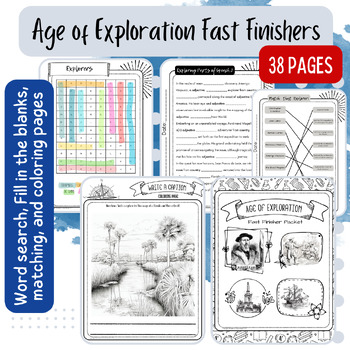 Preview of Age of Exploration: Fast Finishers Activities, Coloring Pages, Word Search
