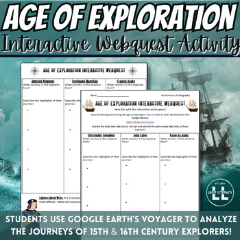 Preview of Age of Exploration Interactive Webquest Activity