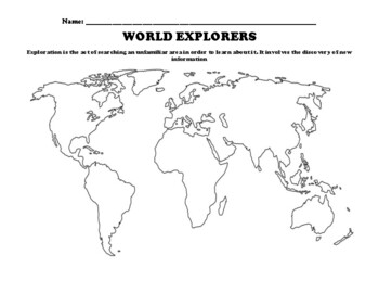 Preview of Age of Exploration Mapping Worksheet (World Explorers)
