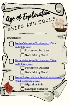 Preview of Age of Exploration Ships and Tools - Stations & Project