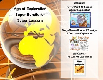 Preview of Age of Exploration Super Bundle Includes a Power Point, Bingo Game & WebQuest