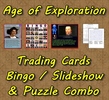 Preview of Age of Exploration Trading Cards, Bingo/Slideshow and Puzzle Combo