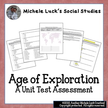 Preview of Age of Exploration Unit Test Assessment - Multiple Choice, Mapping, Response +
