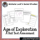 Age of Exploration Unit Test Assessment - Multiple Choice,