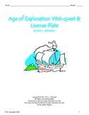 Age of Exploration Web Quest & License Plate (Distance Learning)