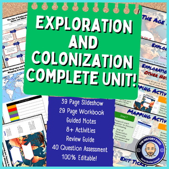 Preview of Age of Exploration and Colonization Complete Unit Slides, Activities, and Tests!