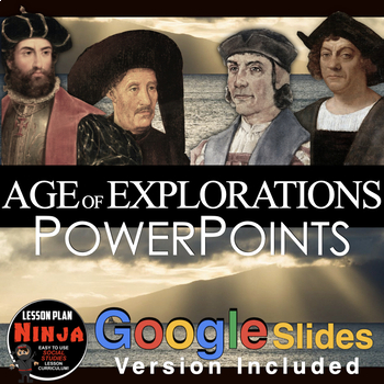Preview of Age of Exploration PowerPoint / Google Slides, Video Clips + Guided Notes