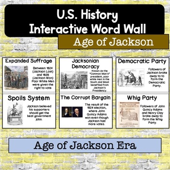 Preview of Age of Jackson Interactive Timeline and Word Wall