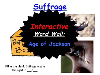 Preview of Age of Jackson, Interactive Word Wall