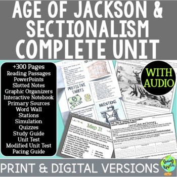 Preview of Age of Jackson & Sectionalism Unit - Westward Expansion - Lessons - Activities