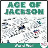 Age of Jackson Vocabulary Word Wall and Puzzle