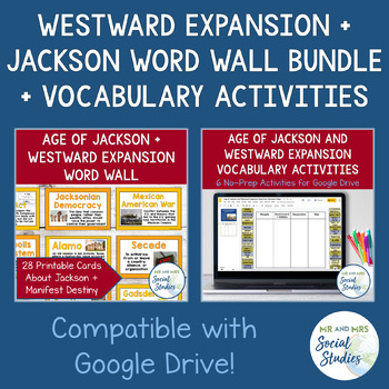 Preview of Age of Jackson and Westward Expansion Vocabulary Activity Set + Word Wall Bundle