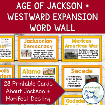 Preview of Age of Jackson and Westward Expansion Word Wall | 1824-1860