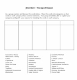 Age of Reason- Vocab Sorting