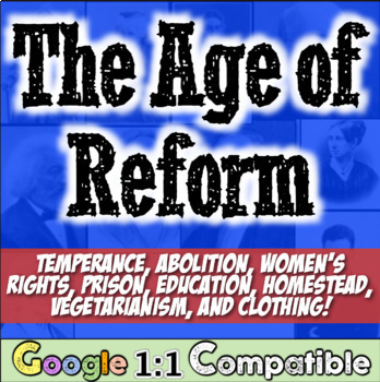 Preview of Age of Reform Movements of 1800s Activity | Abolition Women's Rights and More!