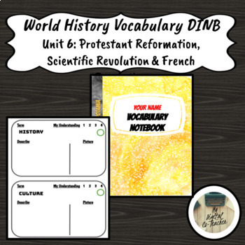 Preview of Age of Revolution World History Unit 6 Vocabulary DINB