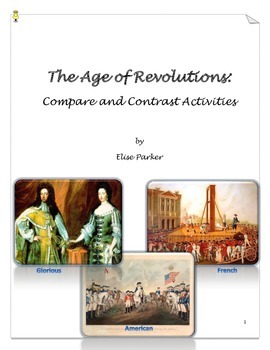 Preview of Age of Revolutions Review Worksheets - Glorious, French, American Revolutions