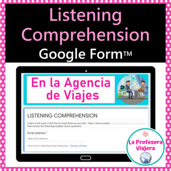 Preview of Agencia de Viajes /Travel Agency Spanish Listening Comprehension-Google Form