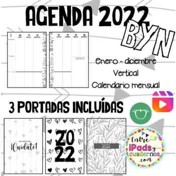 Preview of Agenda 2022 Blanco y Negro EntreiPadsyCuadernos