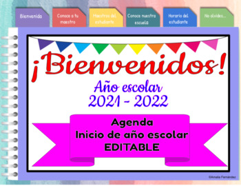 Preview of Agenda Inicio Año Escolar EDITABLE en Google Slides