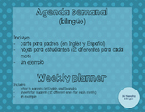 Agenda Semanal para grados primarios (bilingüe) / Weekly Agenda