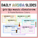 Agenda Slides for Music Class - Pastel Rainbow