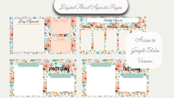 Preview of Agenda Template Pastel Florals Google Slides and .PDF format for printing